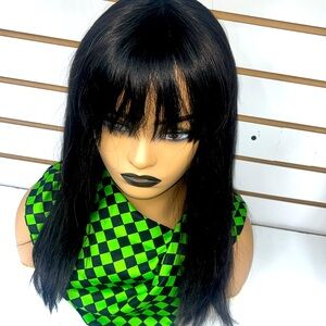 Gorgeous 100% human hair full wig with bang